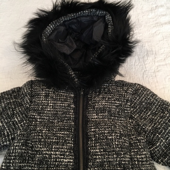 NWT*LILI GAUFRETTE***Reversible Tweed Black Coat - Picture 4 of 8